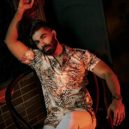 Alternative view of Aristo Cuban Half Sleeve Printed Shirts (Cheetah)