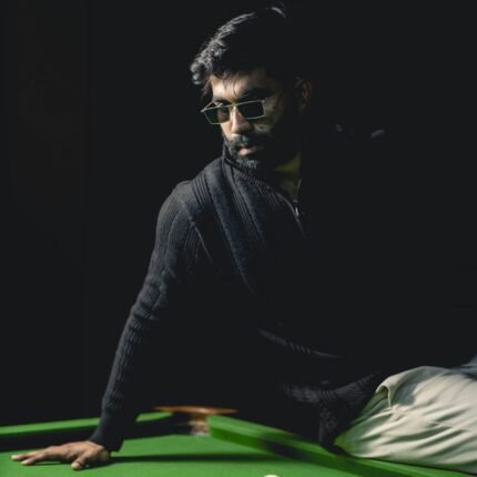 Alternative view of Aristo Cotton Knitted Half Zipper Turtleneck (Black)