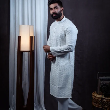 Alternative view of Aristo Sultani Men's Panjabi (White)