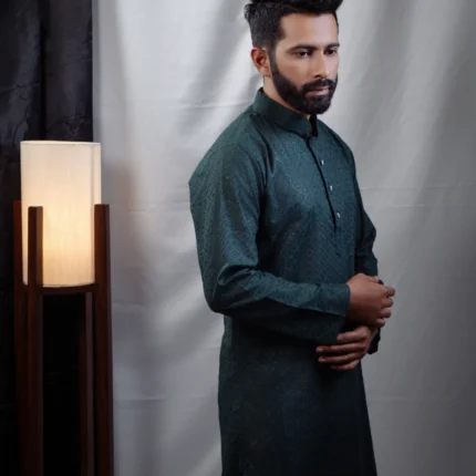 Alternative view of Aristo Sultani Men's Panjabi (Bottle Green)