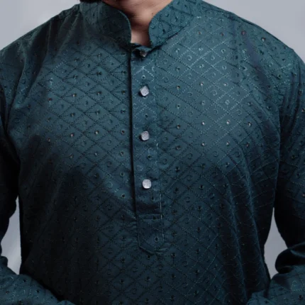 Aristo Sultani Men's Panjabi (Bottle Green)