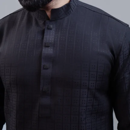 Alternative view of Aristo Regal Men's Panjabi & Pajama (Black)