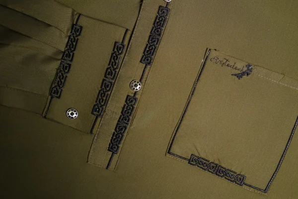 Aristo Premium Men's Panjabi (Olive) - Image 2