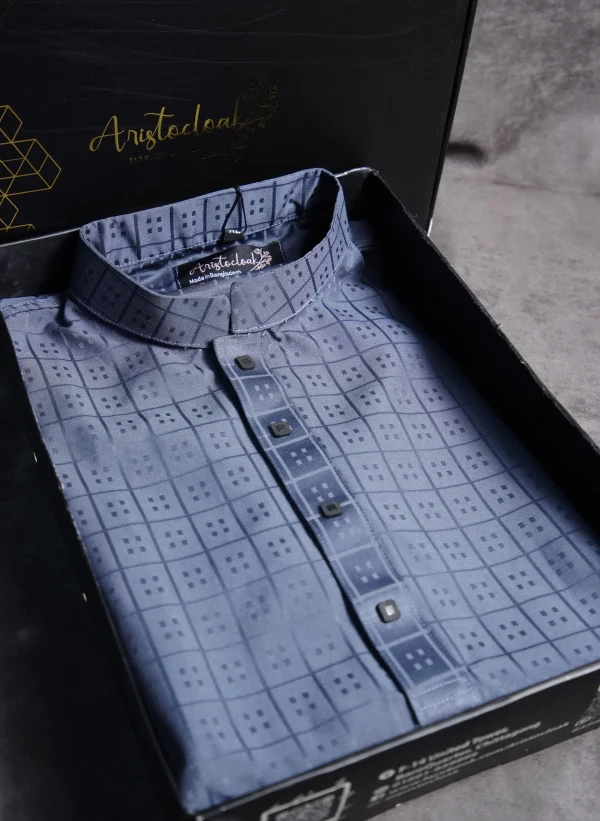 Aristo Regal Men's Panjabi & Pajama (Faded Blue)