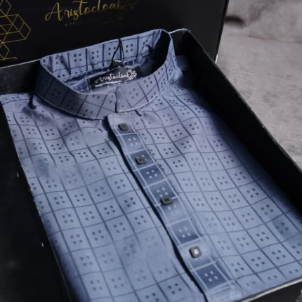 Aristo Regal Men's Panjabi & Pajama (Faded Blue)