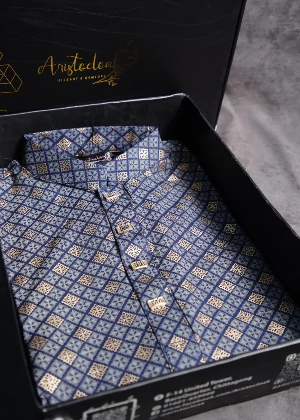 Aristo Printed Men's Panjabi (Blue)