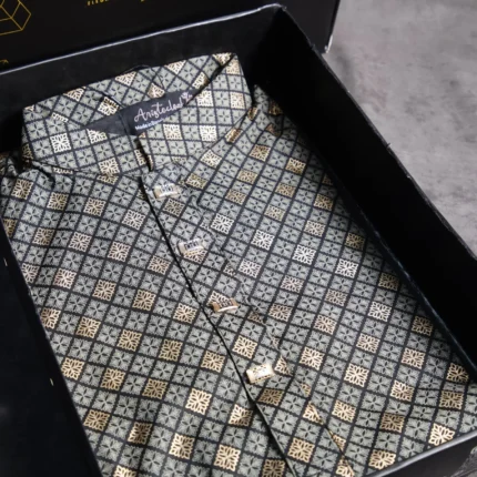 Aristo Printed Men's Panjabi (Bottle Green)