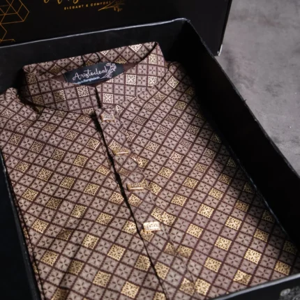 Aristo Printed Men's Panjabi (Maroon)