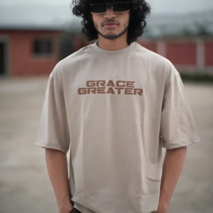 Alternative view of Drop Shoulder T-Shirt (Beige)