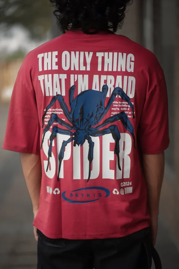 Drop Shoulder T-Shirt (Red) - Image 3