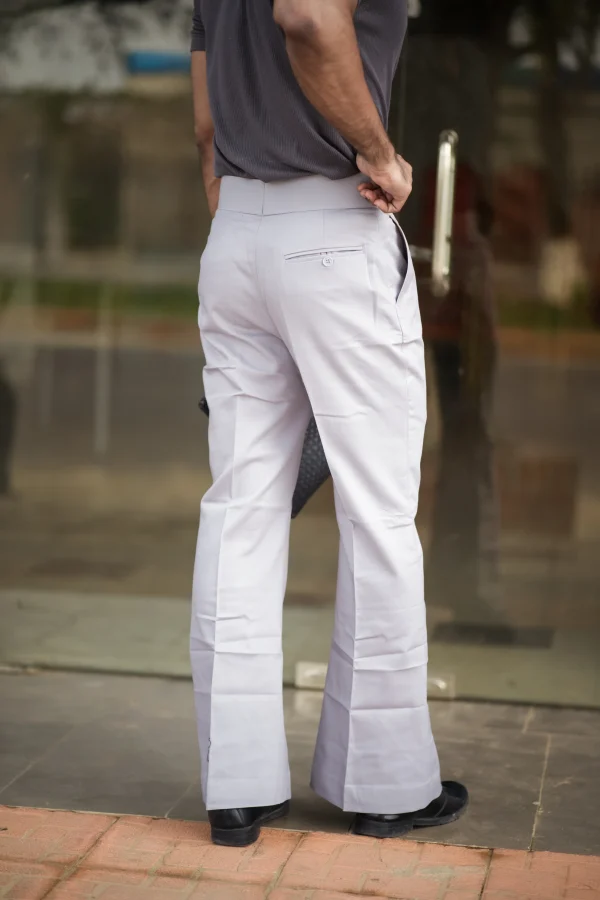 Aristo Unisex 80's Bell Bottom Pants (Lite Grey) - Image 2