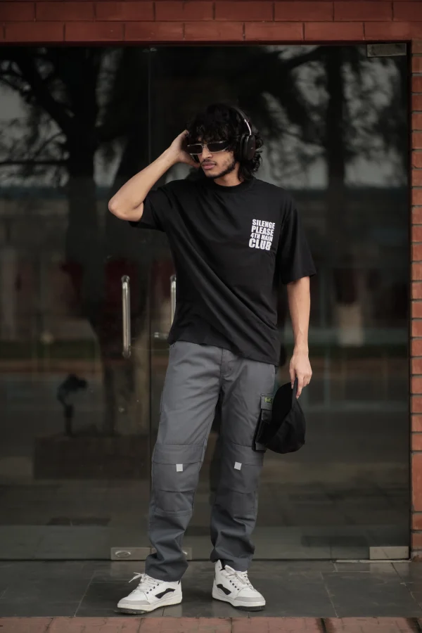 Drop Shoulder T-Shirt (Black) - Image 2