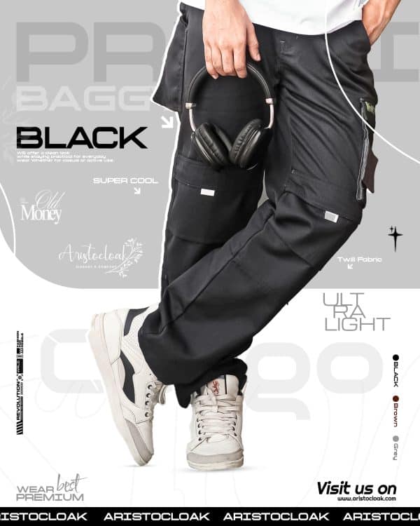 Aristo Cargo Baggy Pants (Black)