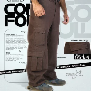 8 Pocket Cargo Baggy Pants (Brown)