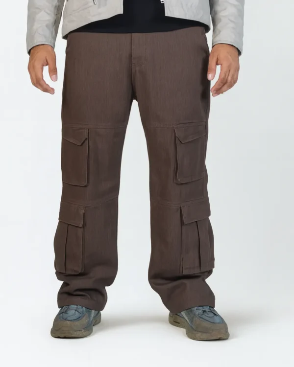 8 Pocket Cargo Baggy Pants (Brown) - Image 4